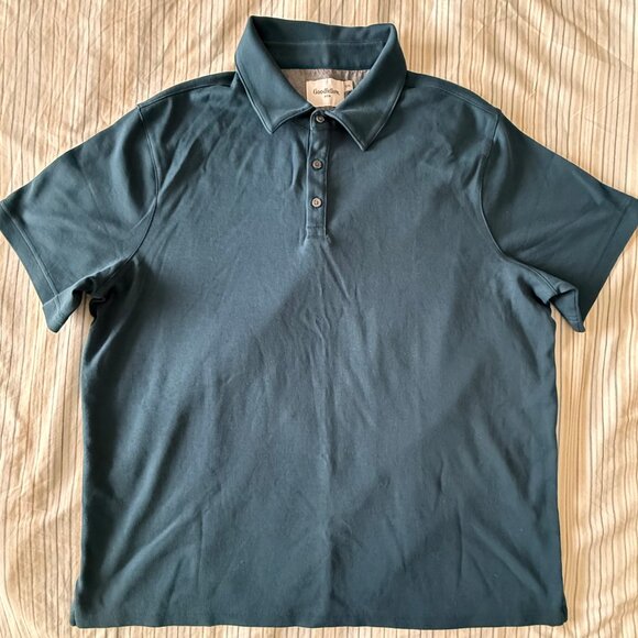 Men's XXL 2XL Goodfellow Polo Short Sleeve Blue NWOT - Picture 1 of 2